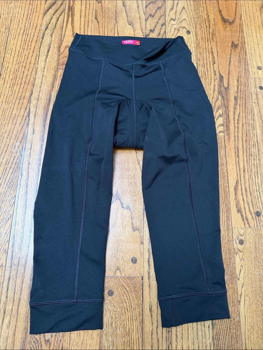 Terry sz M  Women's Black Padded Cycling Bike Tights Capris